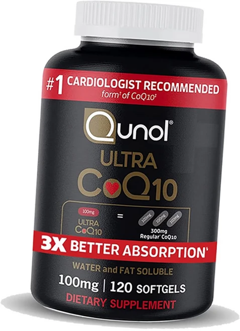 퀴놀 울트라 코엔자임Q10 100mg 소프트젤 심장 건강 항산화 보충제, 1개, 120정 - 쿠팡