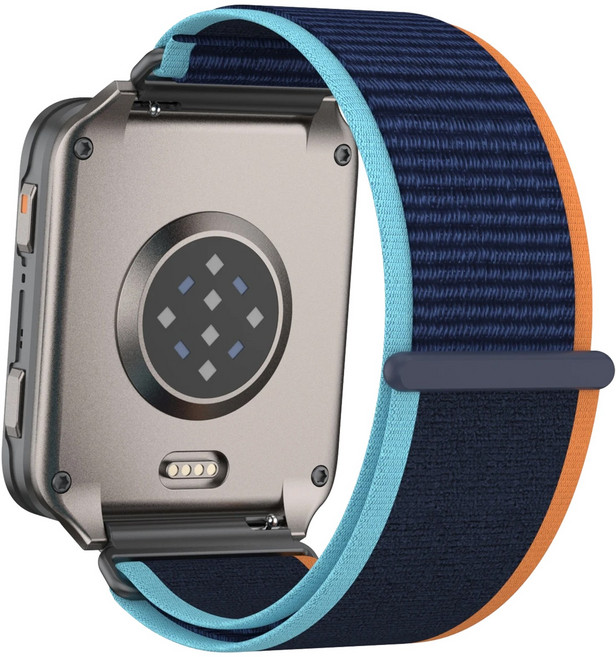 24mm 소프트 나일론 루프 밴드 통기성 스포츠 스트랩 Garmin Venu X1 퀵 릴리스 밴드 코로스 노매드 APEX 4 46mm 워치밴드, 블루 오렌지