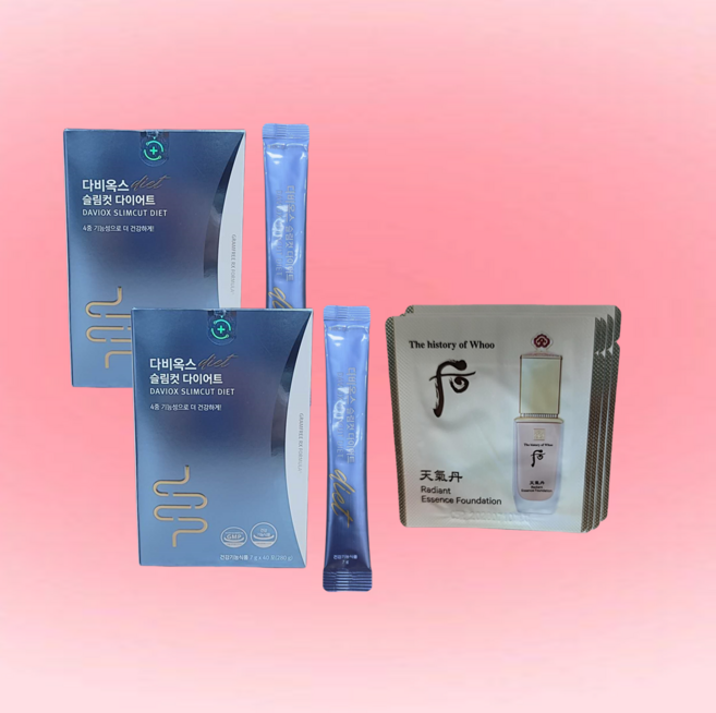 르네셀 그램프리 다비옥스 슬림컷 다이어트 7gx40포x2+후파운데이션샘플30매, 2세트, 80회분