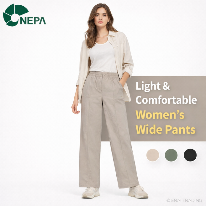 [정품] 네파 여성 와이드 밴딩 팬츠 간절기 스트레치 데일리 바지 (NPA-WWP2601)