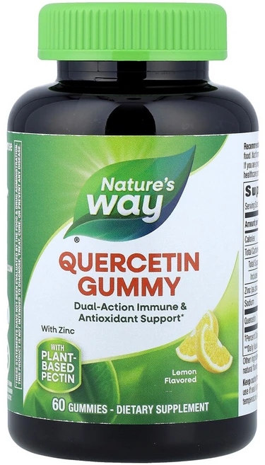 네이처스웨이 퀘르세틴 구미젤리 아연 함유 레몬맛 구미젤리 60개, NWY14261, 1개 - 쿠팡