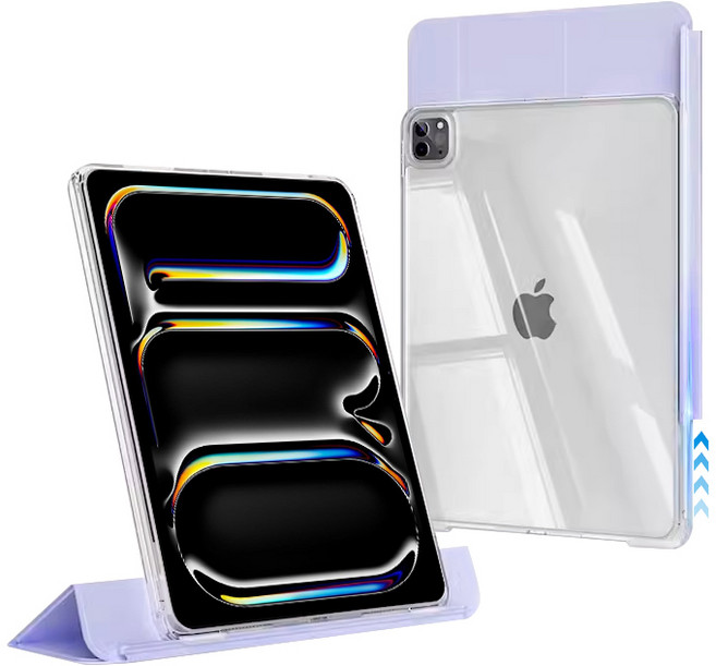 니하 아이패드 에어7(M3) / 에어6(M2) 13클리어 분리형 케이스, 라일락