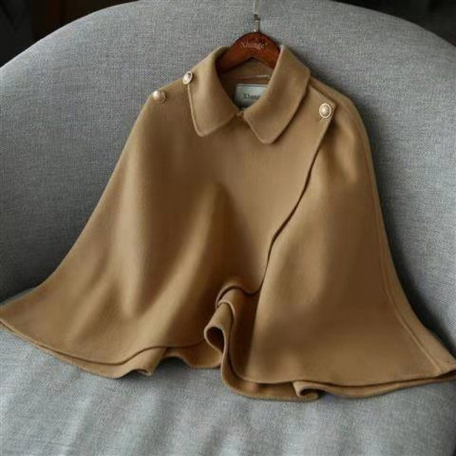 HANLIN 여성 모직코트 숏코트 케이프 코트 캐주얼 패션 가을겨울 여성자켓 10GR12CN