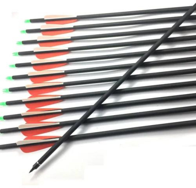 양궁 컴파운드보우 활 탄소 화살 교체 가능한 화살촉 포함 척추 500 사냥용 28 인치 30 32, 30) 36X28inch MixeCarbon, 1개