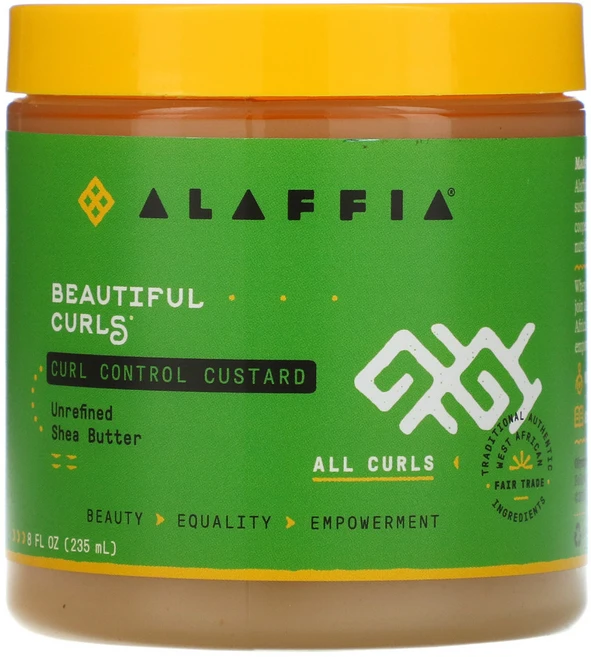 Alaffia Beautiful Curls Curl Control Custard All Curls Unrefined Shea Butter 8 fl oz (235 ml), 1개 - 쿠팡