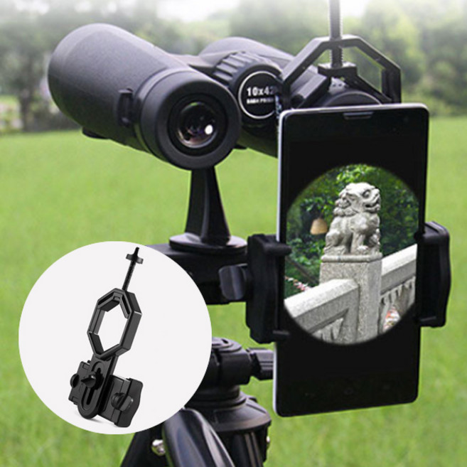 휴대폰 망원경 단망경 현미경 스마트폰 렌즈 거치대 확대경 줌 망원렌즈 스마트폰 영상 촬영 브라켓 홀더 어댑터, 1개, 망원경거치대-팔각형 블랙
