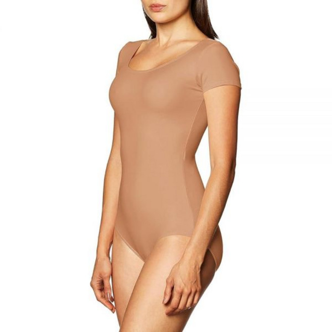 Capezio 여성용 팀 베이직 반소매 레오타드 Tb133 블랙., X-Large, 라이트 선탠
