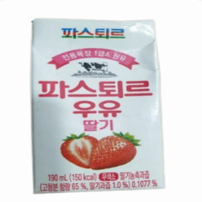 롯데푸드 파스퇴르 전용목장 1급A 파스퇴르 우유 딸기, 190ml, 240개