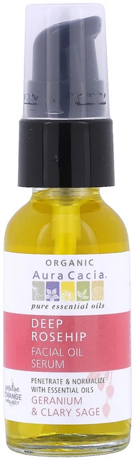 Aura Cacia 유기농 딥 로즈힙 에센셜 페이셜 오일 혈청 제라늄 클라리 세이지 30 ml 2팩, 1개, 30ml - 쿠팡