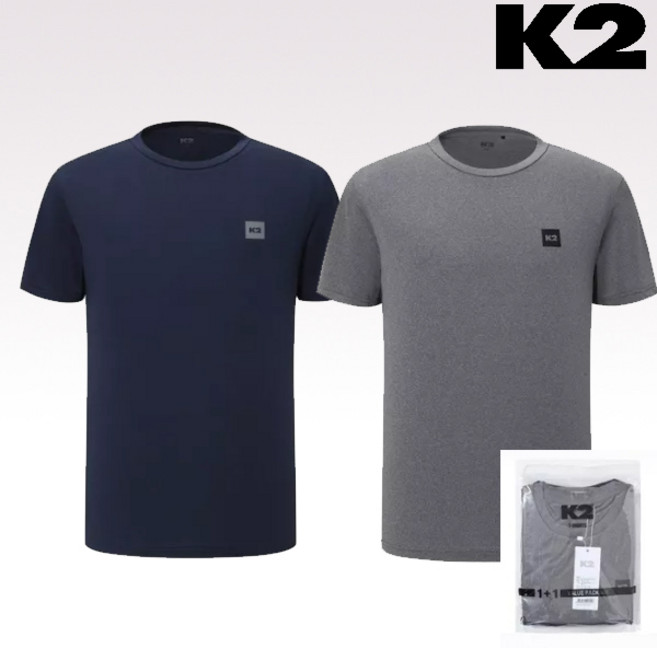 [AK수원점] [K2] GMM25281 공용 1+1 여름 멜란지 밸류 패키지 티셔츠 2장