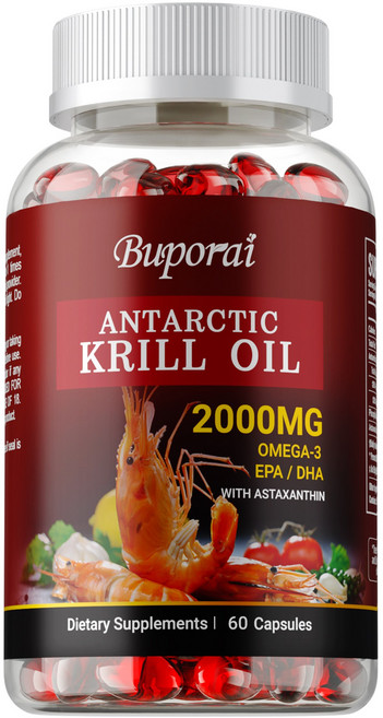 Buporai南極磷蝦油 2000毫克 Omega-3 EPA/DHA 蝦紅素, 60組