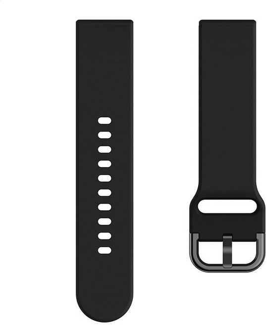 Garmin Forerunner 570 矽膠錶帶 20mm 替換腕帶, 1個, 穿扣平滑錶帶-黑