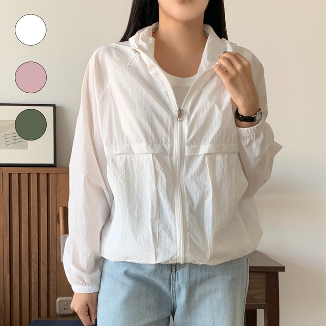 뉴애드 여성 바람막이 경량 후드집업 가을 점퍼