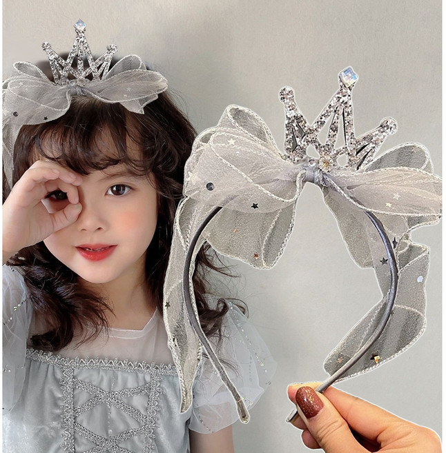 은꽃밴드 여아 왕관 공주머리띠 면사포