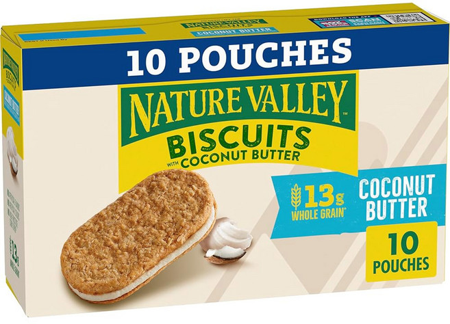 네이처 밸리 비스킷 샌드위치 땅콩 버터 스낵 바 10바 13.5온스, Coconut Butter