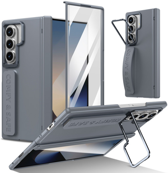 YANGTA 갤럭시 폴드 슬림 케이스 핸드폰 힌지보호 그립 커버 스탠드 호환