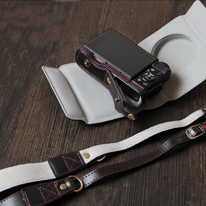 캐논 g7x mark 3 가죽 케이스 넥스트랩 파우치, 1개, Mark - 3 [G7III],가죽 블랙