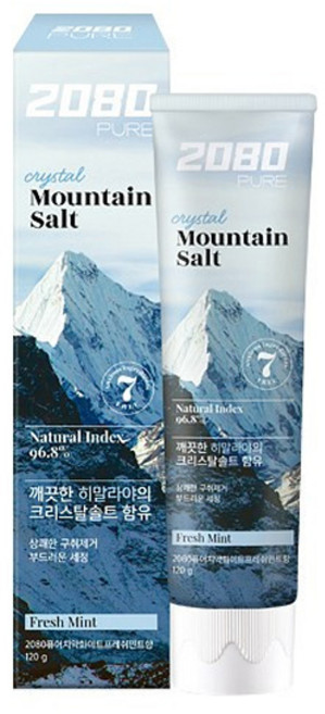 2080 퓨어 마운틴솔트 치약 크리스탈 민트, 120g, 33개