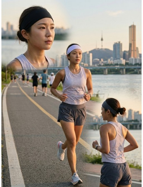 히랑스 남녀공용 헤어밴드 1+1 스포츠 러닝 땀흘림방지