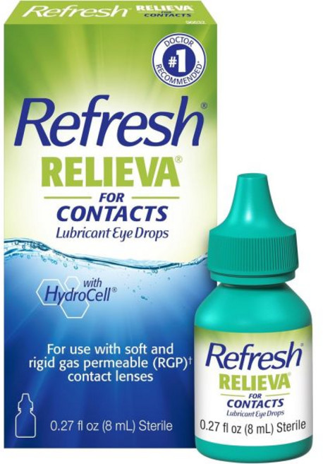 건조한 눈을 위한 접촉용 윤활유 안약 리프레시 릴리프 0.27온스 멸균, Refresh Relieva for Contacts