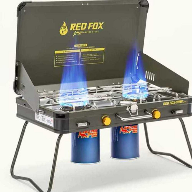 캠핑 버너 휴대용 접이식 고화력 가스버너, 1개, 5. 블랙+가스통4+엘리펀트 팬+조리도구