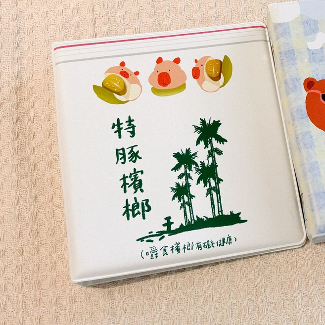 水豚明信片收納冊 活頁設計, 水豚檳榔（白色）, 1個