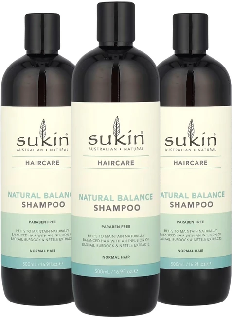 수킨 샴푸 노멀헤어 500ml 3개 수분 밸런스 샴푸 - 쿠팡