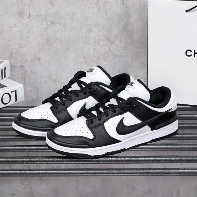 나이키 덩크 로우 트위스트 여성 스니커즈 블랙 화이트 범고래 국내매장 제품