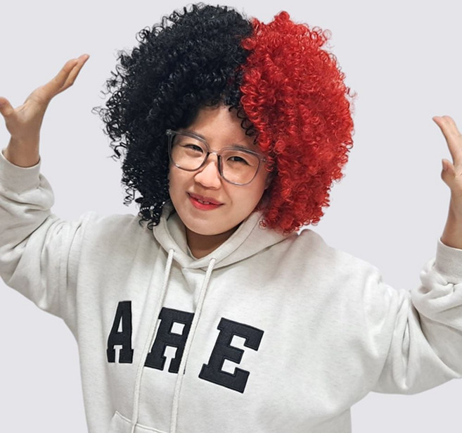 JL매직 특대형 투톤 뽀글이가발 안경 세트(고급형) 비교불가 풍성한 머리숱 위생적인 착용 망 안경포함 eve+941LO