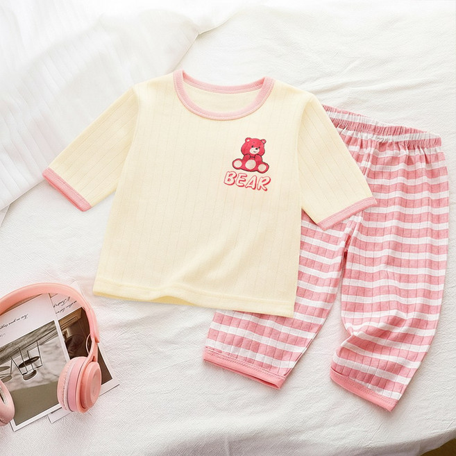 에뜨람 순면 아기 내복 유아 상하세트 반팔 반바지 신생아 봄여름 내의 실내복 통기성 상하복 KC인증상품
