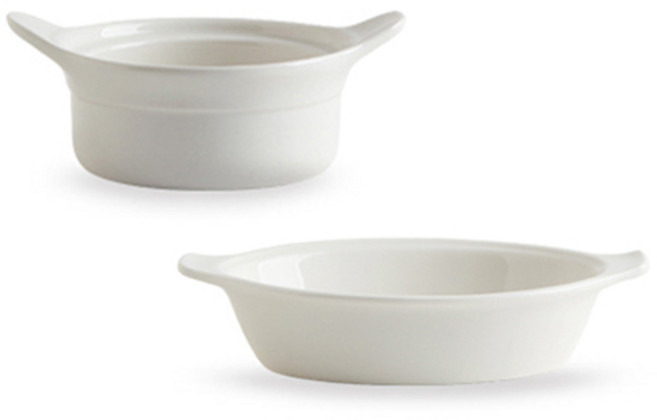 시라쿠스 뉴욕 양손스프볼M+손잡이타원볼 25cm 킹스인 오븐그릇, 2개, 화이트