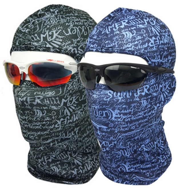 1+1 국산 여름 바라클라바 쿨 복면 두건 자전거바라클라바, 블루+블루