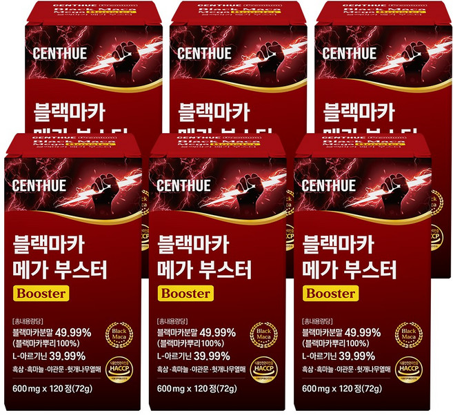 센트휴 블랙마카 메가 부스터, 6개, 120정