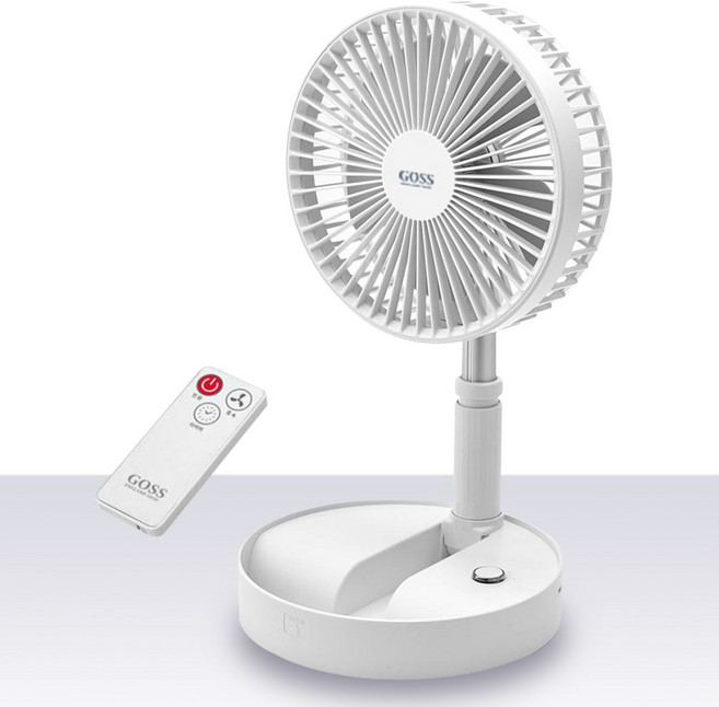 GOSS 고스 저소음 캠핑 무선선풍기, 고스 접이식 리모컨 무선선풍기 GSF-R007W 화이트