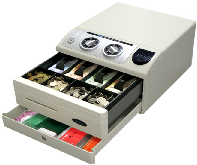 범일금고 슬라이딩 2단 수제금고 캐쉬박스 금전함 카운터용 돈통, NC-350H(연회색)