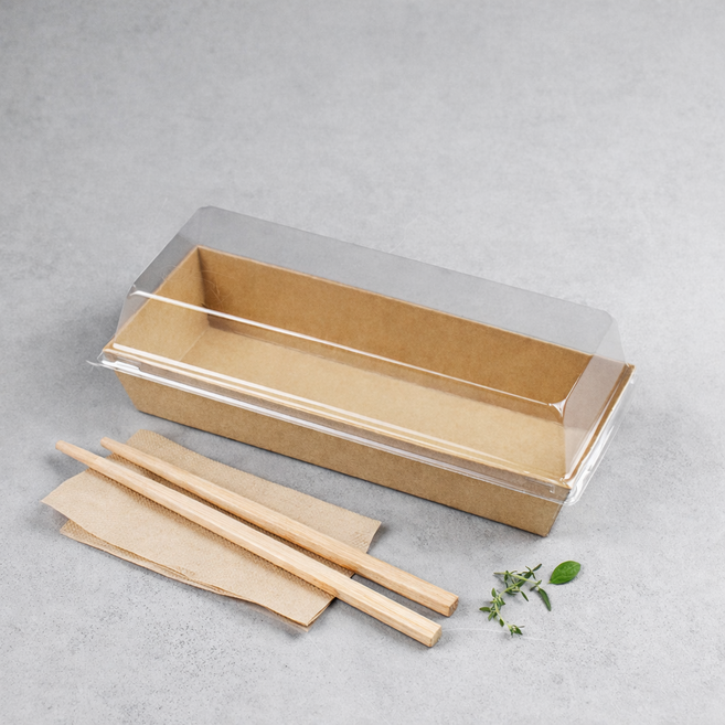 샌드위치 케이스 DRP 3호 크라프트 직사각 포장용기 종이도시락 165 x 60 x (H)35mm, 1세트, 50개입