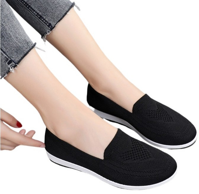 Ogfaour 여성 플랫 슈즈 캐주얼 로퍼 워킹화 슬립온 운동화 용야외메쉬부드러운 바닥스포츠 신발여름