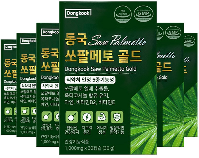 동국헬스케어 쏘팔메토 골드 1000mg, 30정, 6개