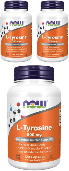 나우푸드 L-타이로신 500mg 캡슐, 120정, 3개 - 쿠팡