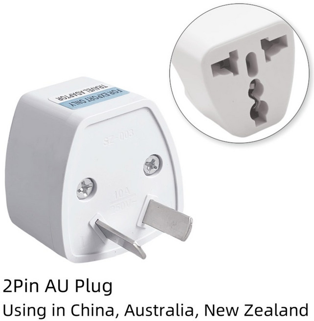 변환어댑터 무접지 멀티 아답타 범용 미국 EU 220v 플러그 어댑터 미국EU 컨버터 호주 KR 유로 여행 전원 전기 소켓 AC 콘센트, 1개