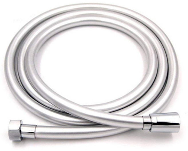 PVC 샤워기 호스 물때 방지 꼬임 방지 튜브형 에코 샤워호스 2m, 실버