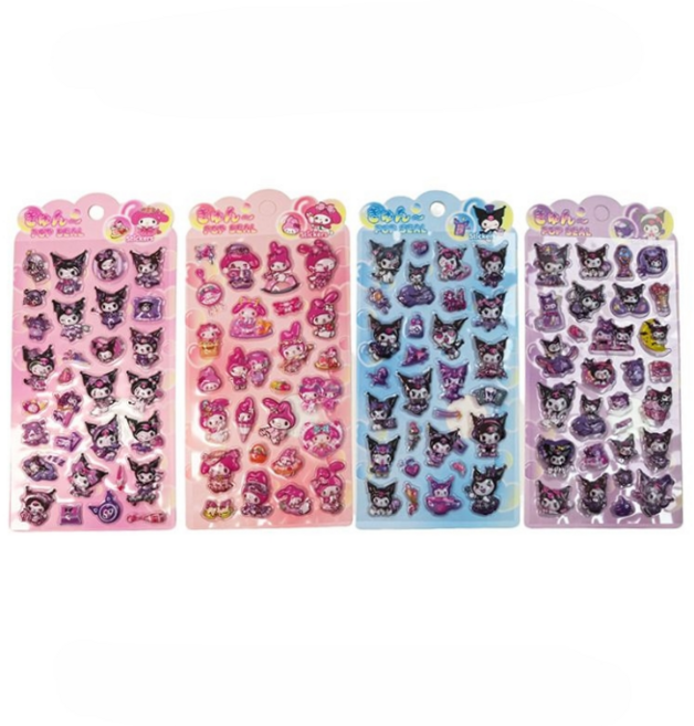 [루카탄] 산리오 귀여운 쿠로미 3D입체 스티커, 1개, 4팩