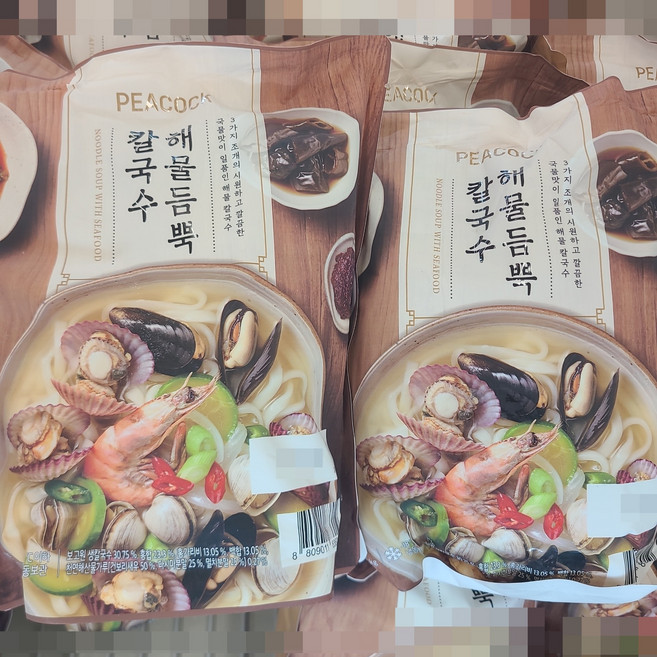 피코크 해물 듬뿍 칼국수 냉동 식품, 2개, 1.073kg