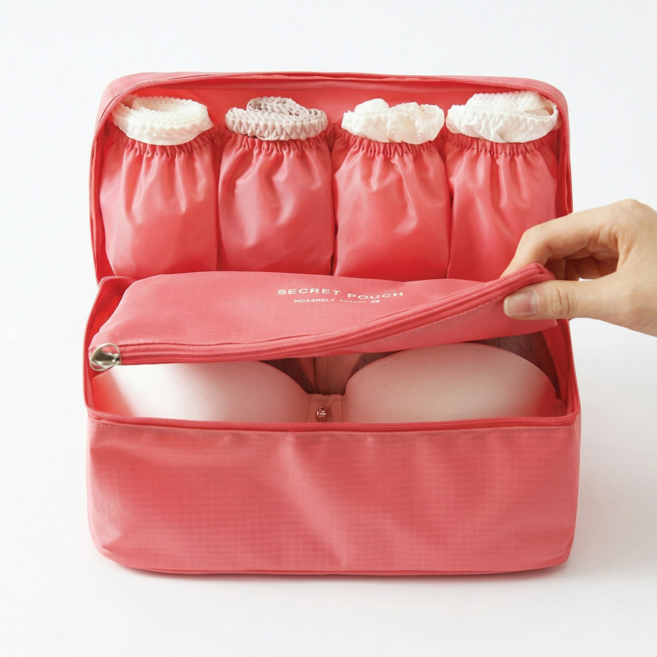 SnapBuy 여행용 속옷 정리 파우치 브라 수납 케이스 방수 휴대용 속옷 정리함