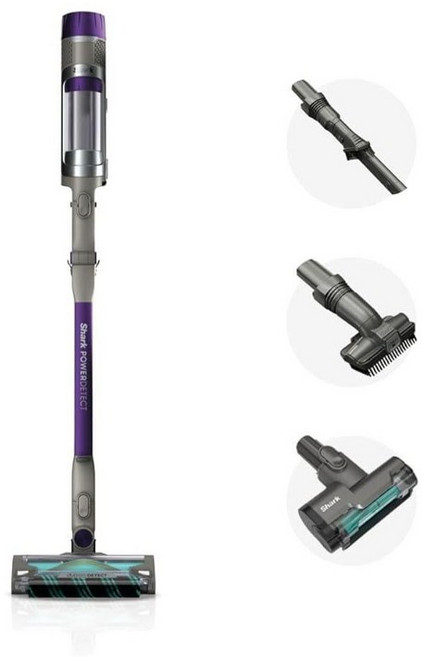 Shark PowerDetect 무선 스틱 진공청소기 강력한 흡입 HEPA 여과 70분 작동 시간 카펫 및 단단한 바닥 휴대용 XL 더스트 컵 반려동물 털용 스틱, PowerDetect (Essential)