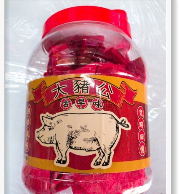 古意古早味 大豬公風味魚片 (含糖粉/800公克裝/罐) 懷舊零食, 1個, 800g