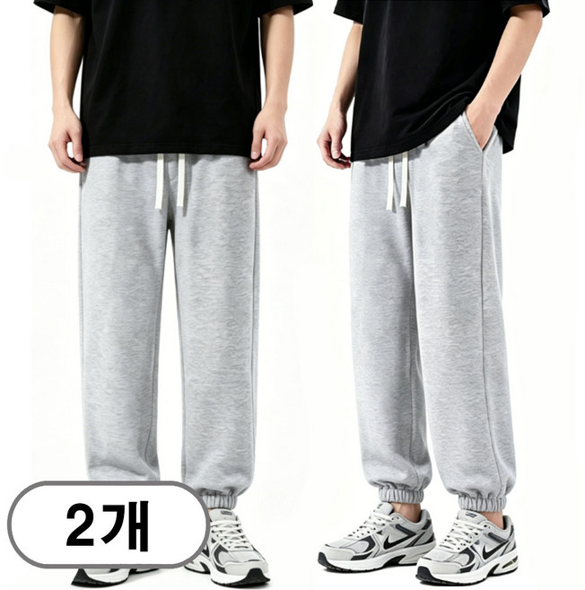 웨이차차 1+1(2세트) 남여공용 트레이닝복 바지 조거팬츠 와이드 추리닝 슬랙스 바지 조거바지 작업바지 편의점바지 빅사이즈 (일반 기모)