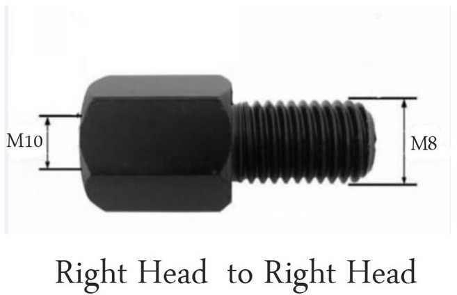 10mm 실버 블랙 어댑터 변경 나사 오른쪽 M8 미러 8mm 왼쪽 오토바이 스쿠터 모터 M10, Black Type 3, 03 Black Type 3