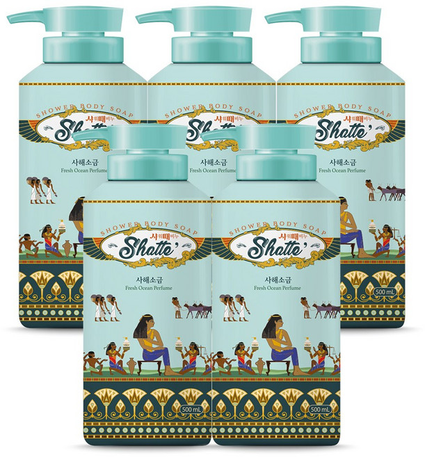 무궁화 샤워때비누 사해소금, 500ml, 5개