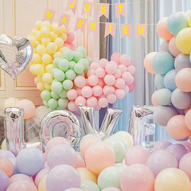 파리스 10인치 마카롱 라운드 풍선, 100개, 마카롱혼합